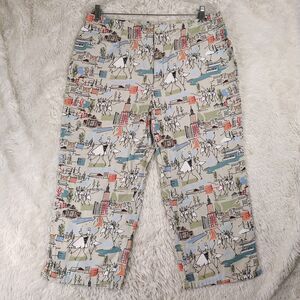 White Stag Multicolor Cotton Pants Zipper Button Size 16 Beige City People